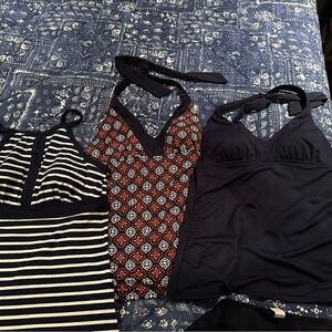 Lands' End Women's Swimwear Set - Navy, Red, White